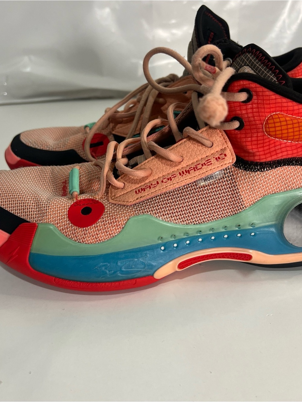 Women’s Multi-Color Athletic Sneakers - Coral / Aqua